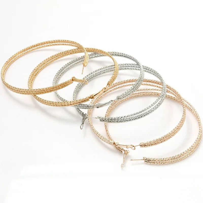 Big Hoop Earrings Punk Stainless Steel Round Golden Hoops Earring for Women Fashion Jewelry 2020