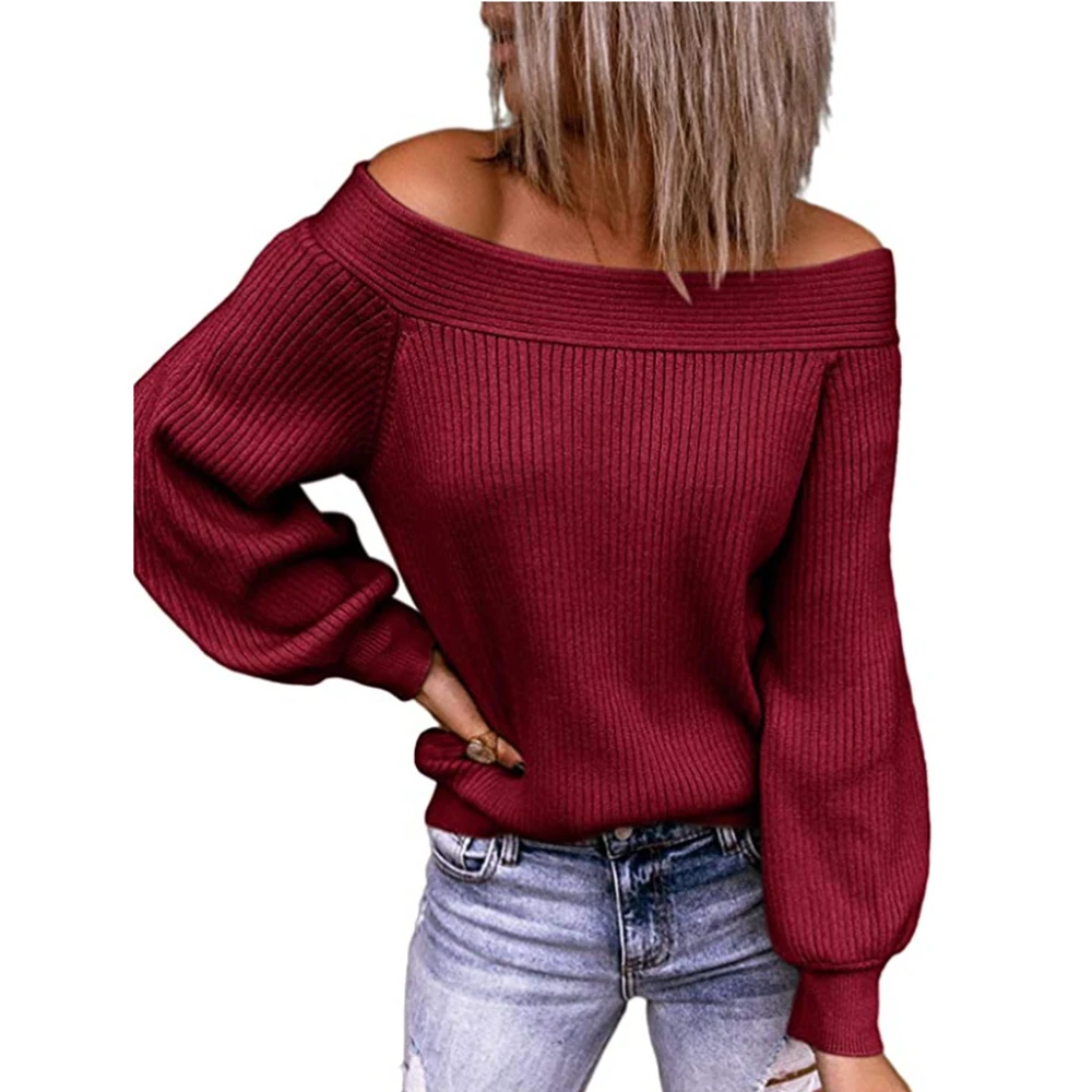 Women Elegant Slash Neck Off Shoulder Knitted Sweater Solid Long Sleeve Tops Pullover Autumn Winter Sexy Casual Sweater
Women Elegant Slash Neck Off Shoulder Knitted Sweater Solid Long Sleeve Tops Pullover Autumn Winter Sexy Casual Sweater