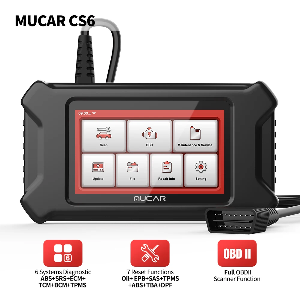 MUCAR CS6 Lifetime Free Obd2 All Car Diagnostic Tools ABS SRS ECM TCM BCM TPMS 6 Resets Obd 2 Scanner For Auto Tester Programmer
MUCAR CS6 Lifetime Free Obd2 All Car Diagnostic Tools ABS SRS ECM TCM BCM TPMS 6 Resets Obd 2 Scanner For Auto Tester Programmer