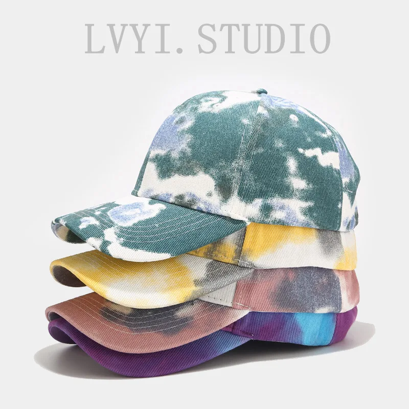 

2020New Creative Tie dye baseball cap men women street fashion hip hop cap Spring summer snapback outdoor Leisure sunhat hat A89