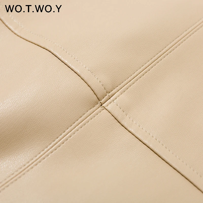 WOTWOY Elegant High-Waist Leather Skirt Women Solid Mid-Calf Women's Skirt 2020 Autumn Office Lady Straight Slim Fit Skirt Femme
WOTWOY Elegant High-Waist Leather Skirt Women Solid Mid-Calf Women's Skirt 2020 Autumn Office Lady Straight Slim Fit Skirt Femme