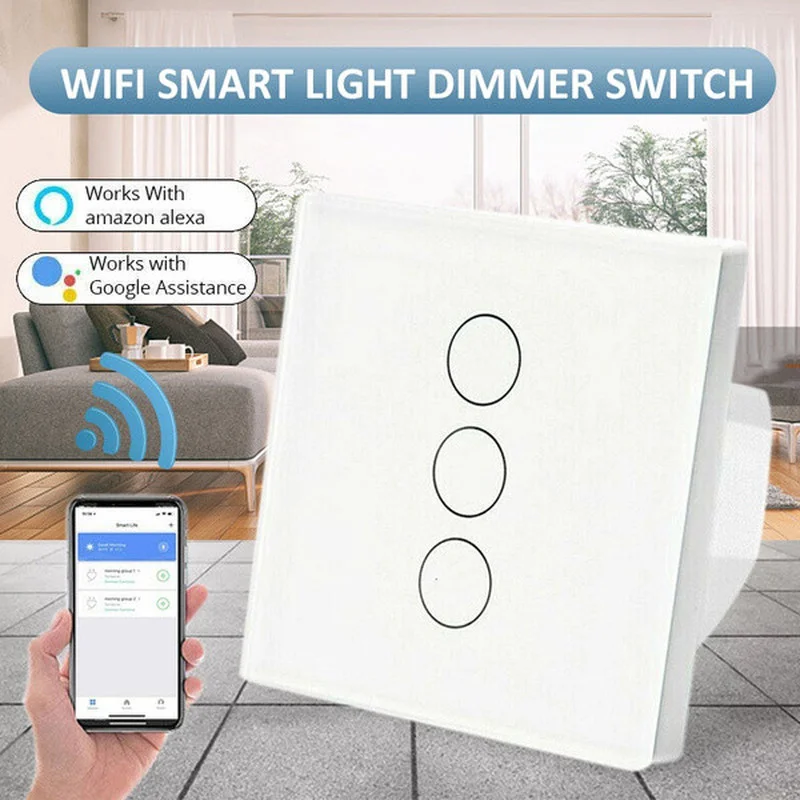 Smart Dimmer Switch WiFi Light Tuya Touch Switch LED Dimming Compatible Alexa Google Home Dimmable 110V 220V US EU UK Smart Life
Smart Dimmer Switch WiFi Light Tuya Touch Switch LED Dimming Compatible Alexa Google Home Dimmable 110V 220V US EU UK Smart Life