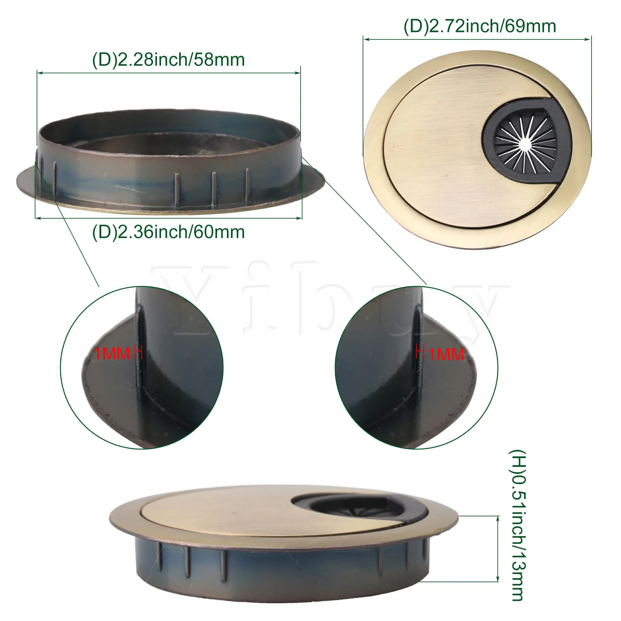 8x Zinc Alloy Wire Hole Cover for Computer Desk Wire 60mm Green Bronze 
8x Zinc Alloy Wire Hole Cover for Computer Desk Wire 60mm Green Bronze