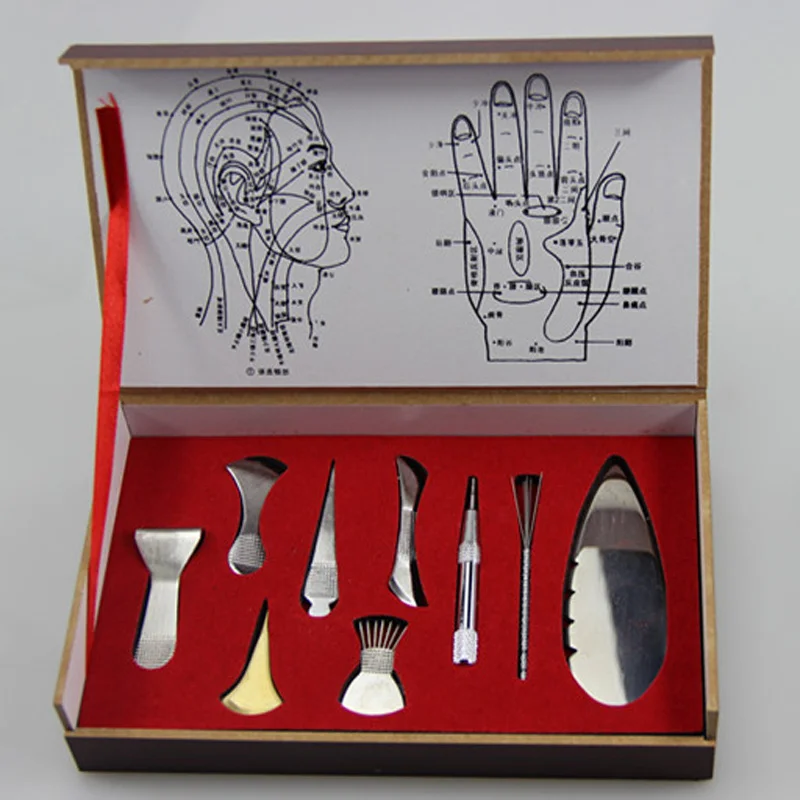 9pcs Set China Traditional Medical Scrapping Plate Healthcare Guasha Board Body Massage Therapytoo Stainless Steel Gua Sha Tool
9pcs Set China Traditional Medical Scrapping Plate Healthcare Guasha Board Body Massage Therapytoo Stainless Steel Gua Sha Tool