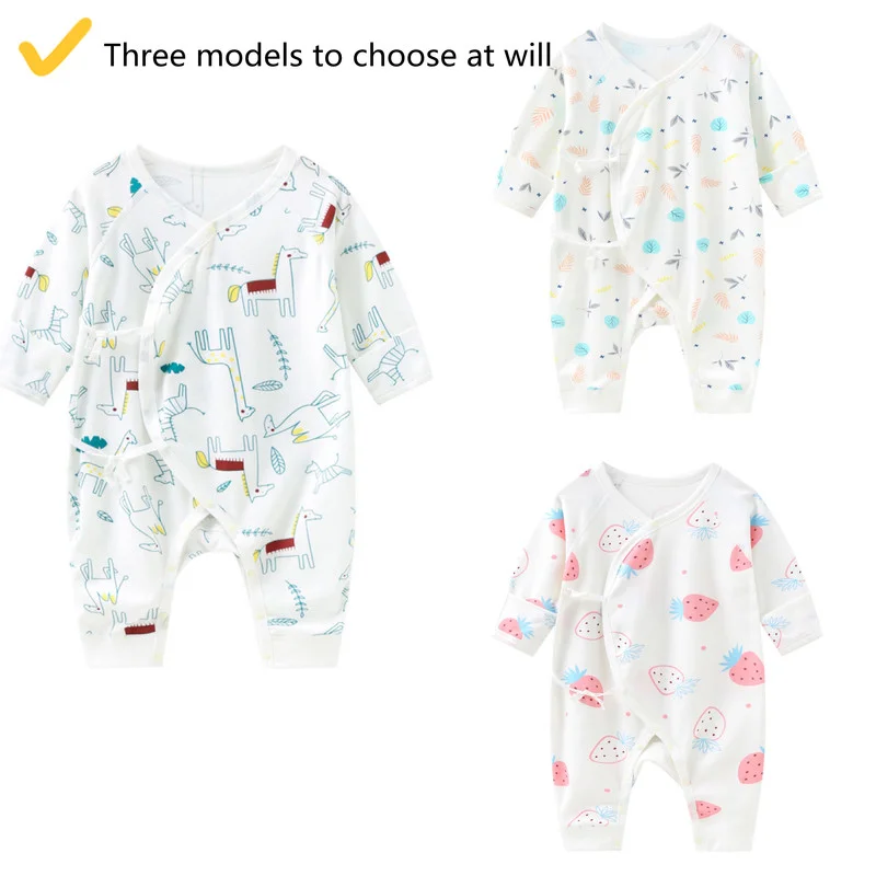 

Four Seasons Jumpsuit Newborn Clothes 0-9 Months Pajamas Cute Cartoon Printing Baby Romper Boys/Girls Crawling Underwear XB321