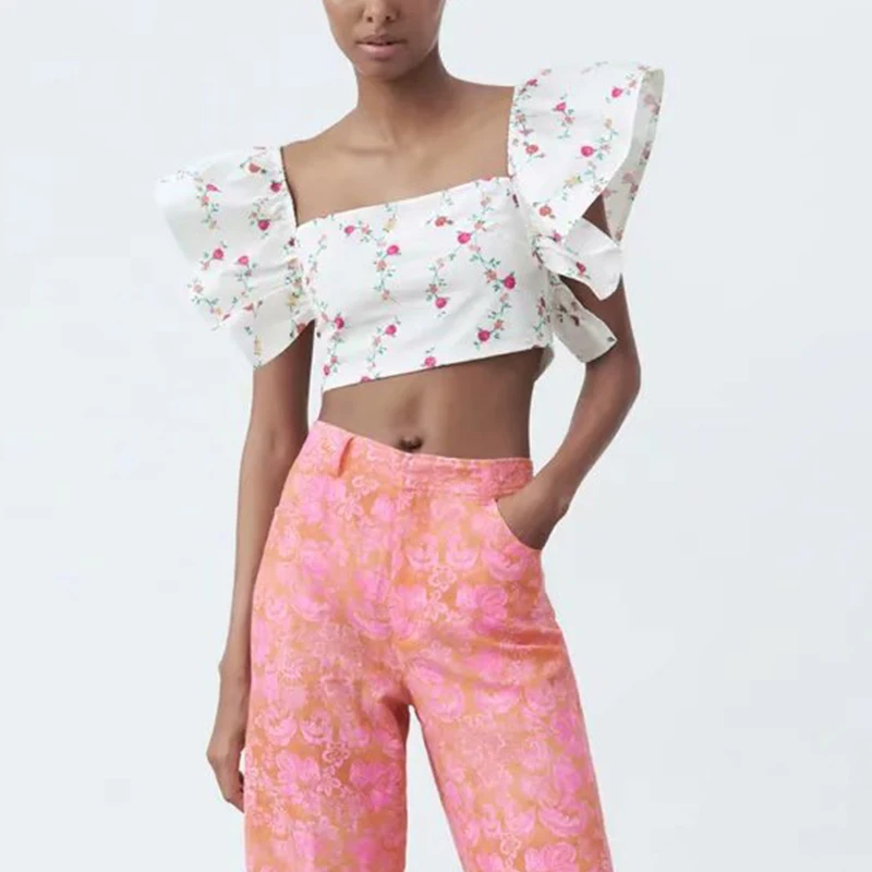 Женская блузка с вырезом-лодочкой KUMSVAG, короткая летняя рубашка с принтом и оборками, 2021
Женская блузка с вырезом-лодочкой KUMSVAG, короткая летняя рубашка с принтом и оборками, 2021