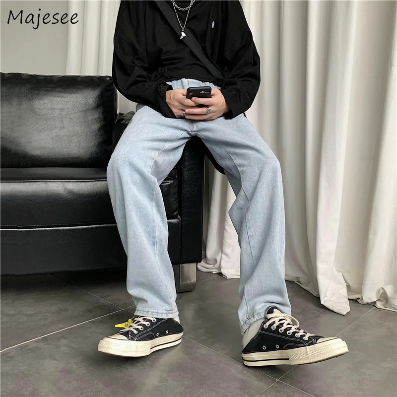 Vintage Jeans Men Solid Simple Teens Trouser Chic All-match Korean Fashion Loose Plus Size 3XL Harajuku Streetwear Elastic Waist
Vintage Jeans Men Solid Simple Teens Trouser Chic All-match Korean Fashion Loose Plus Size 3XL Harajuku Streetwear Elastic Waist