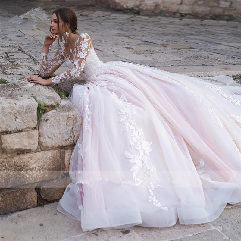 Modest Scoop Neck Long Sleeves Women Wedding Dresses Lace Appliques Pleated Buttons Bridal Gowns 2021 Formal Robe De Mariee
Modest Scoop Neck Long Sleeves Women Wedding Dresses Lace Appliques Pleated Buttons Bridal Gowns 2021 Formal Robe De Mariee