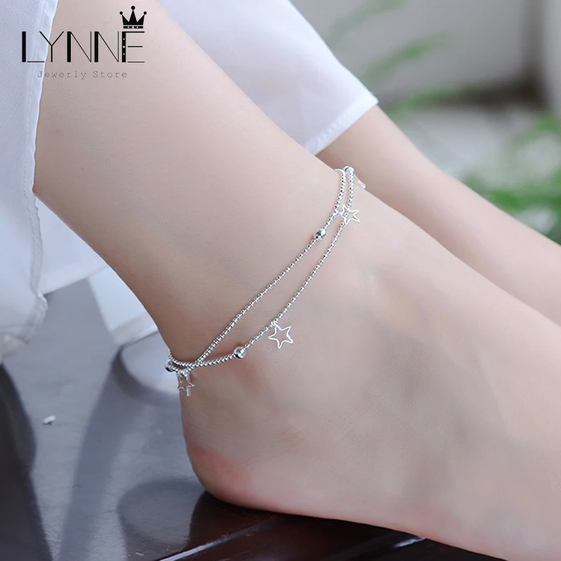 New Fashion 925 Sterling Silver Heart Pendant Anklets Women Jewelry Double Layer Small Bead Star Charm Beach Foot Chain Bracelet
New Fashion 925 Sterling Silver Heart Pendant Anklets Women Jewelry Double Layer Small Bead Star Charm Beach Foot Chain Bracelet