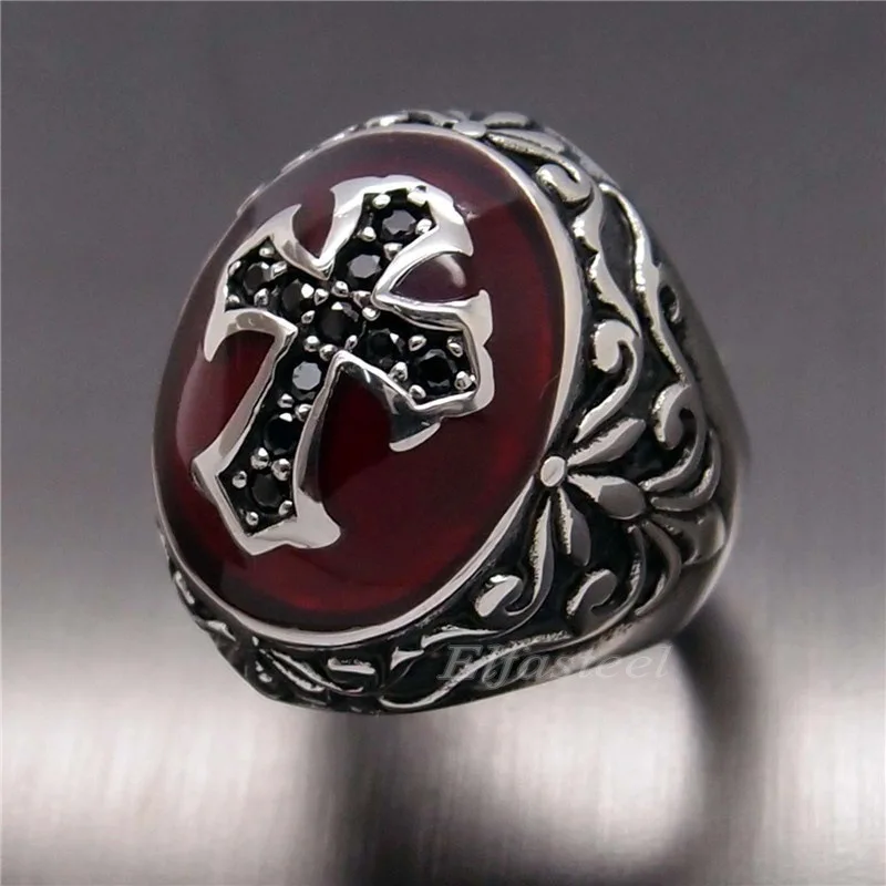 Punk Style Fashion New Vampire Cross Black Rubber Inlaid Zircon Ring for Women Men Retro Religious Party Jewelry Gift 
Punk Style Fashion New Vampire Cross Black Rubber Inlaid Zircon Ring for Women Men Retro Religious Party Jewelry Gift