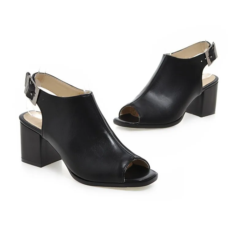 summer fish mouth high heeled sandals women's one button thick heeled shoes size
summer fish mouth high heeled sandals women's one button thick heeled shoes size