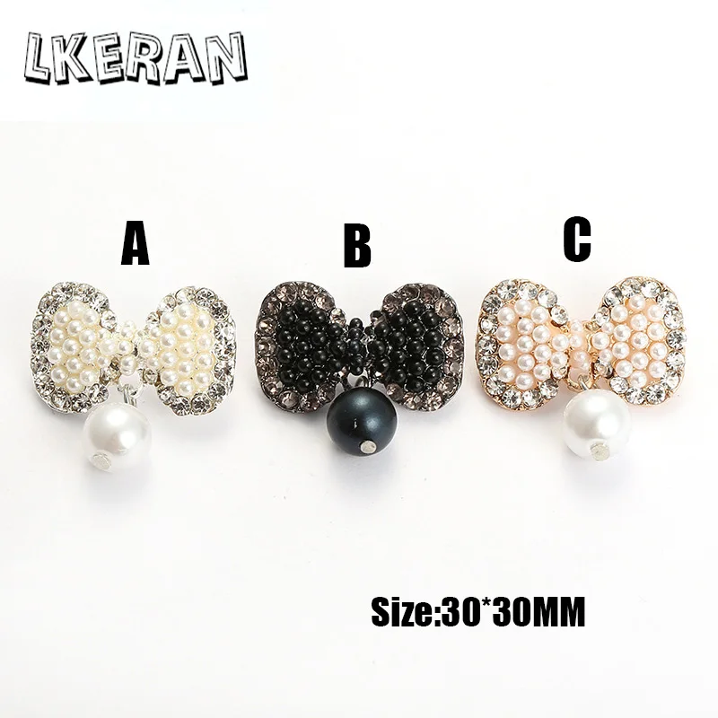 10Pcs 30mm Fashion Crystal/Pearl Crafts Bows Brooches Buttons Flat Back/Brooch Metal Clothing Accessories For Wedding Decoration
10Pcs 30mm Fashion Crystal/Pearl Crafts Bows Brooches Buttons Flat Back/Brooch Metal Clothing Accessories For Wedding Decoration