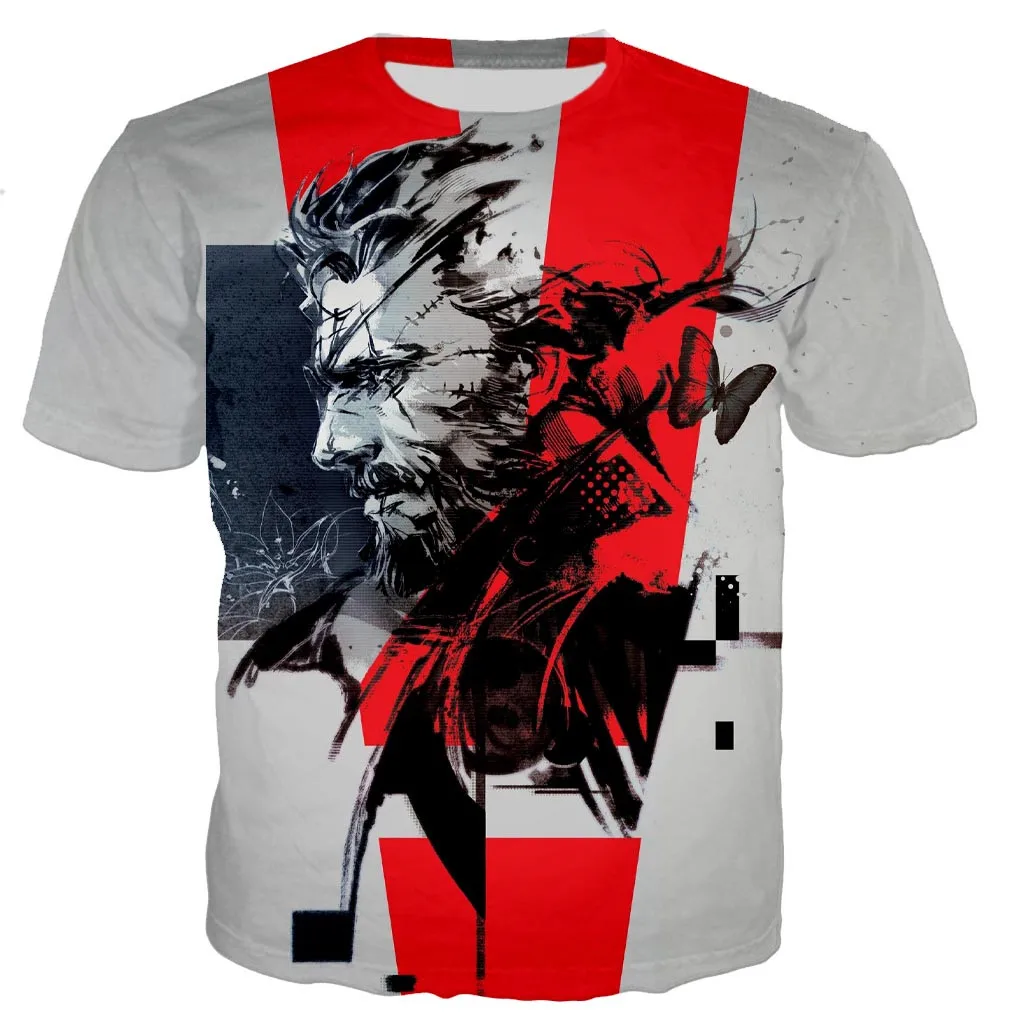 

2021 Boys And Girls T Shirt Metal Gear Solid 3D Printed T-shirts Round Neck Short Sleeve T-Shirt Tops