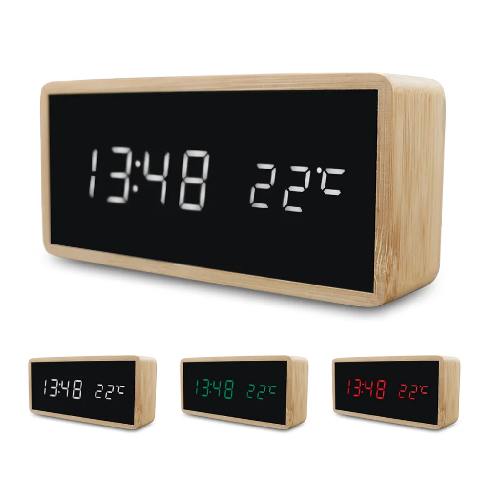 Original Bamboo Wooden Alarm Clock LED Display With Mirror Temperature Digital Watch Desktop Digital Table Clock
Original Bamboo Wooden Alarm Clock LED Display With Mirror Temperature Digital Watch Desktop Digital Table Clock