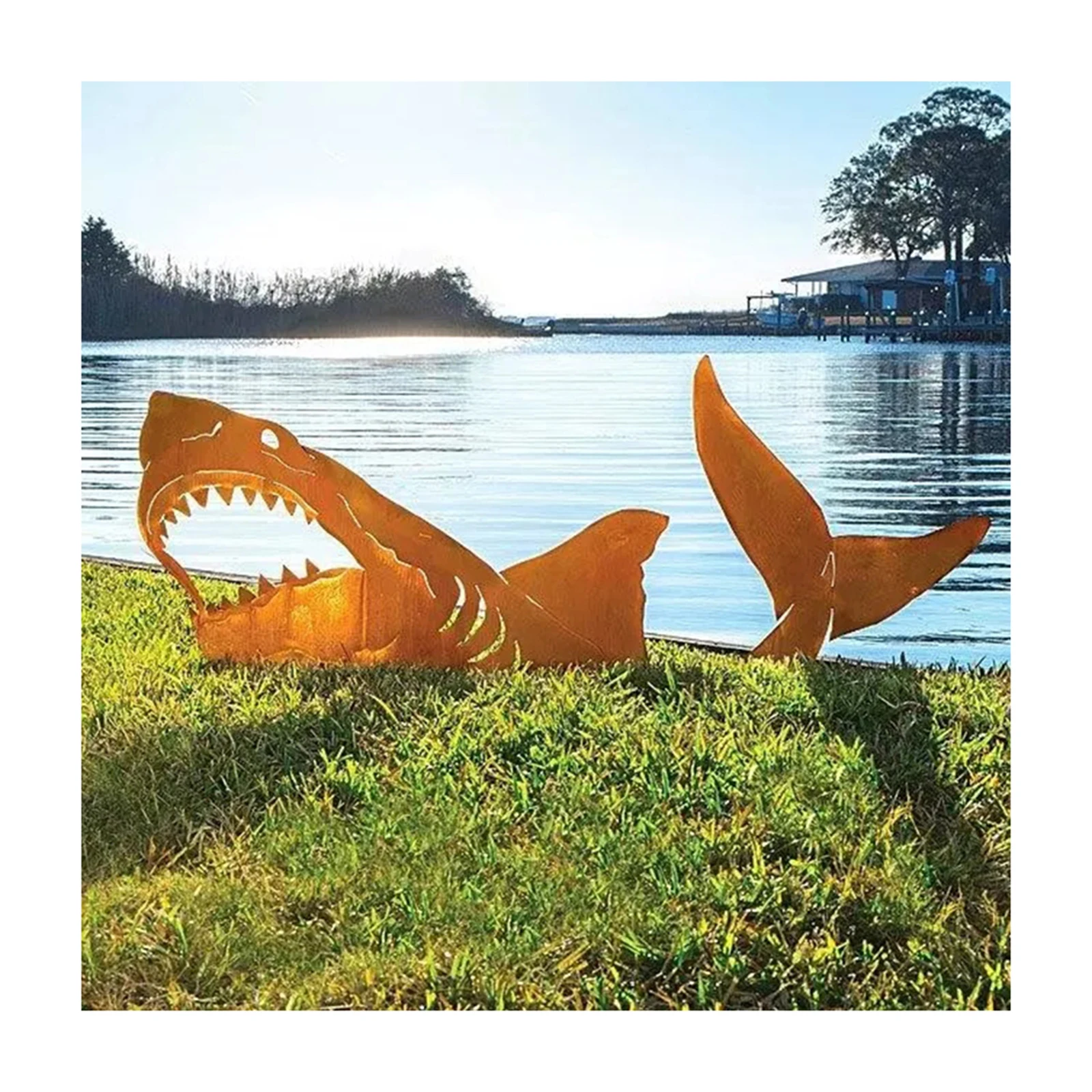2D Shark Figure Yard Stake Decorative Ground Decor for Garden Marine Organism Metal Statue Peg Shark Jumping out of Lawn A1
2D Shark Figure Yard Stake Decorative Ground Decor for Garden Marine Organism Metal Statue Peg Shark Jumping out of Lawn A1