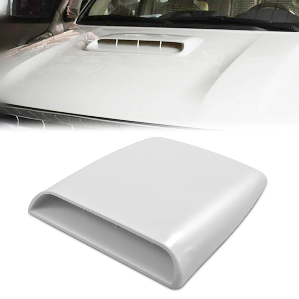 

1x Universal Car Bonnet Hood Scoop Air Flow Intake Vent Cover 28*25*3.3cm White/ Black Auto Air Flow Vent Cover Accessories