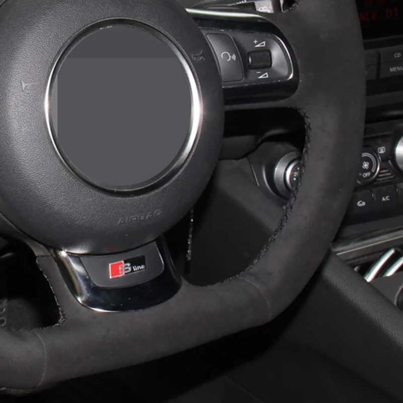 Чехол рулевого колеса автомобиля DIY Нескользящая черная замша для Audi TT TTS (8J) 2006-2014