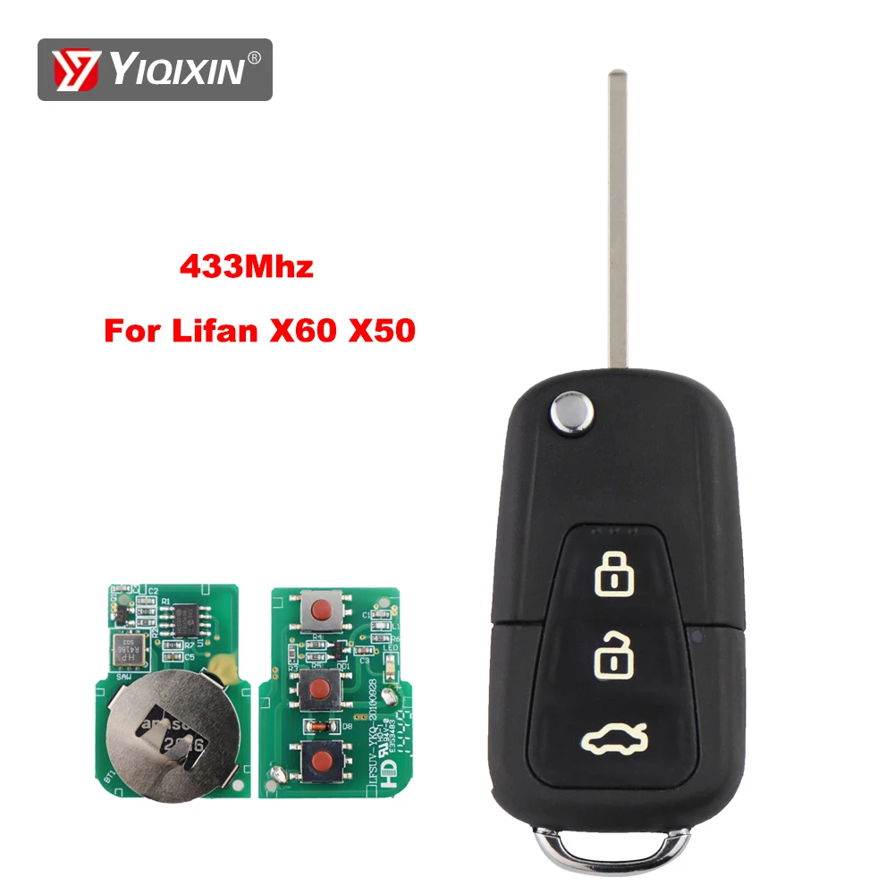 YIQIXIN 433MHZ 3 Buttons Flip Folding Smart Remote Car Key For LIFAN X60 X50 720 Replacement Uncut Blade Case Hold Fob Control
YIQIXIN 433MHZ 3 Buttons Flip Folding Smart Remote Car Key For LIFAN X60 X50 720 Replacement Uncut Blade Case Hold Fob Control
