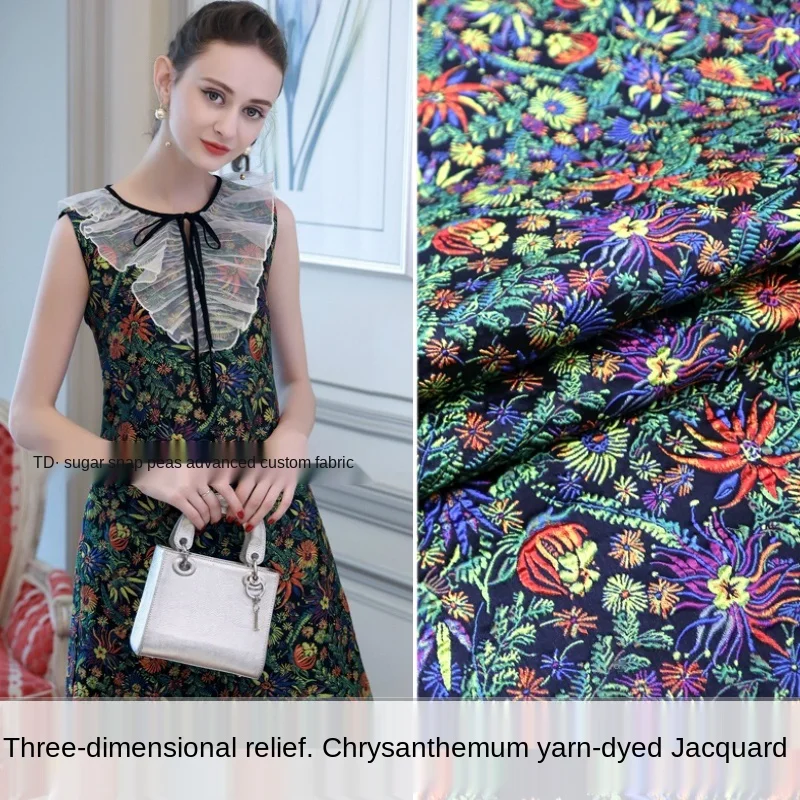 Elegant three-dimensional colorful chrysanthemum yarn-dyed jacquard fabric, sewing fabric factory shop is not out of stock
Elegant three-dimensional colorful chrysanthemum yarn-dyed jacquard fabric, sewing fabric factory shop is not out of stock