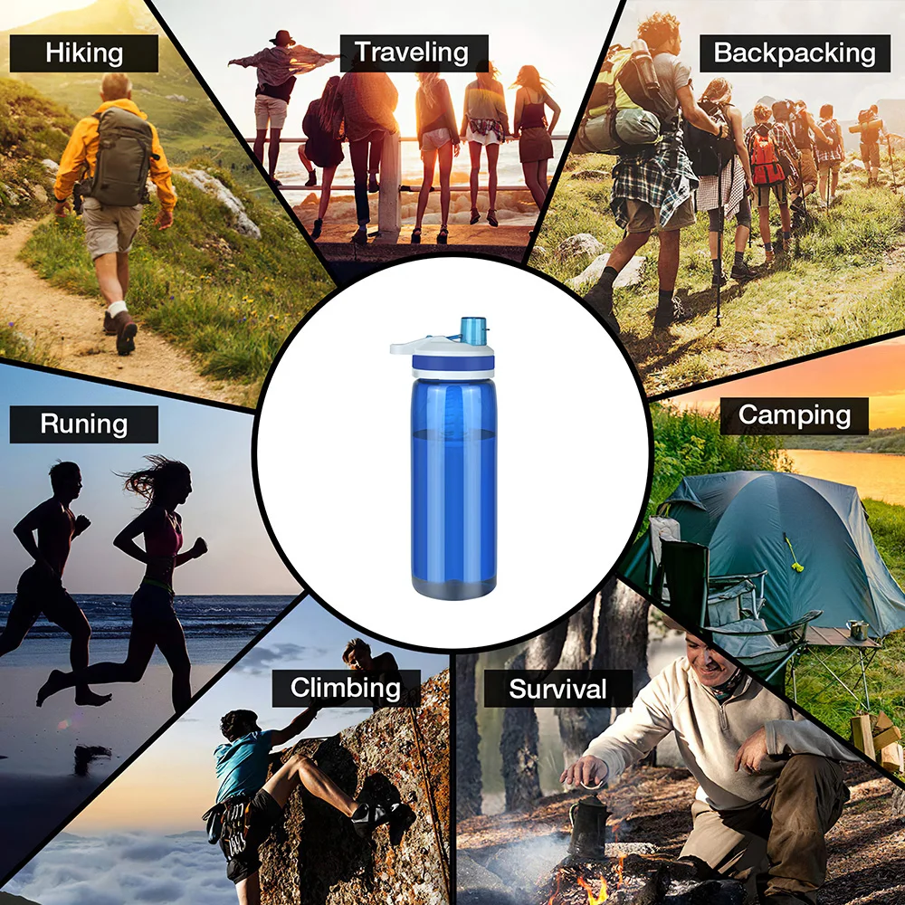 Water Filter Bottle Emergency Water Purifier for Traveling Camping Hiking Backpacking
Water Filter Bottle Emergency Water Purifier for Traveling Camping Hiking Backpacking