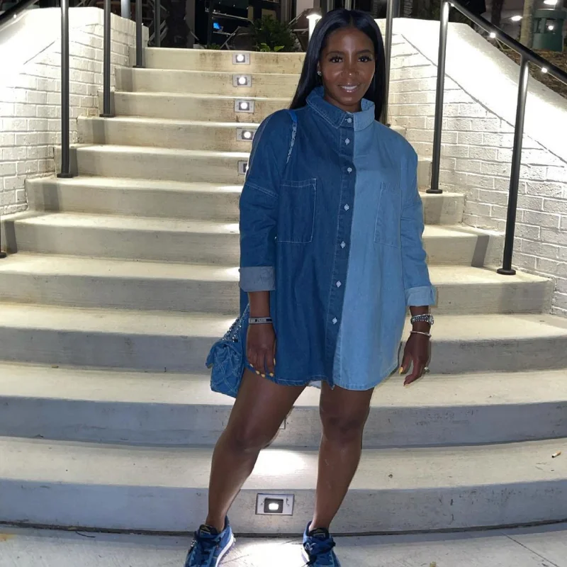2021 Autumn Women Contrasting Color Mid-Length Jean Jacket Casual Loose Denim Jacket Coat Single Breasted Jacket Oversized Jeans
2021 Autumn Women Contrasting Color Mid-Length Jean Jacket Casual Loose Denim Jacket Coat Single Breasted Jacket Oversized Jeans