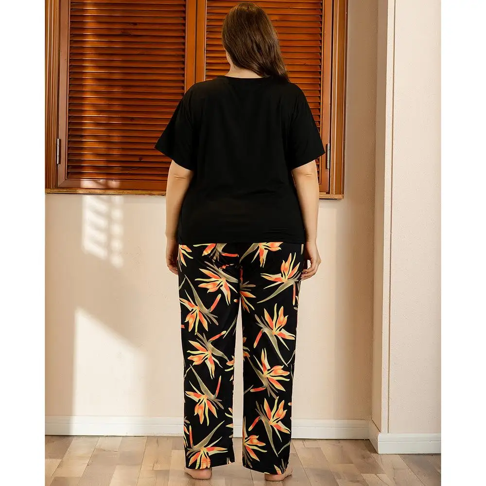 COCOEPPS Plus size women's pajamas pants homewear costumes home suit women summer suit t-shirt and pants pajama set large size
COCOEPPS Plus size women's pajamas pants homewear costumes home suit women summer suit t-shirt and pants pajama set large size