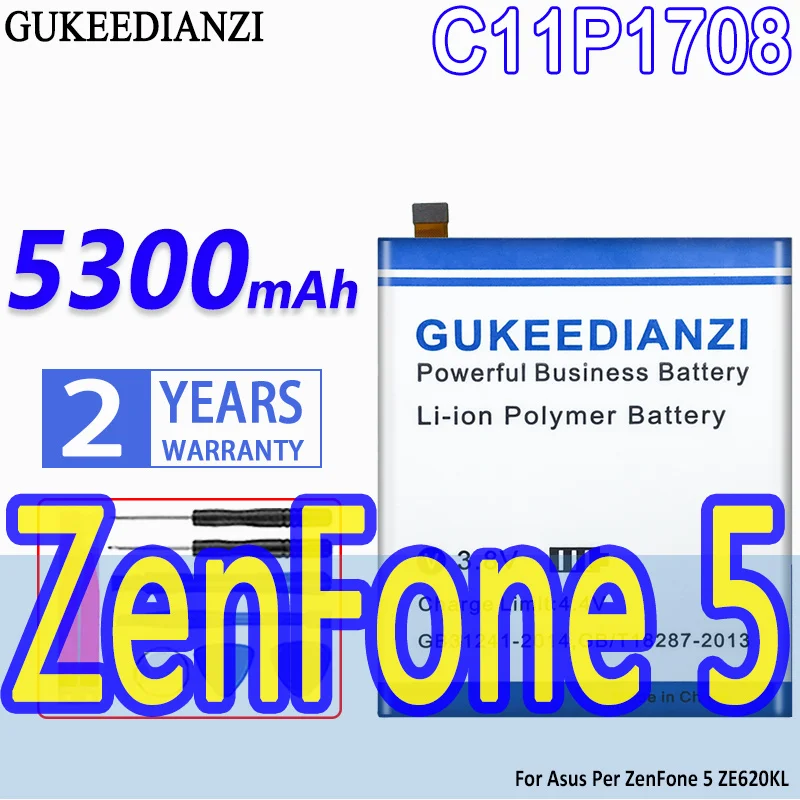 Аккумулятор GUKEEDIANZI большой емкости C11P1708 5300 мАч для Asus Per ZenFone 5 ZE620KL на ZenFone5 |