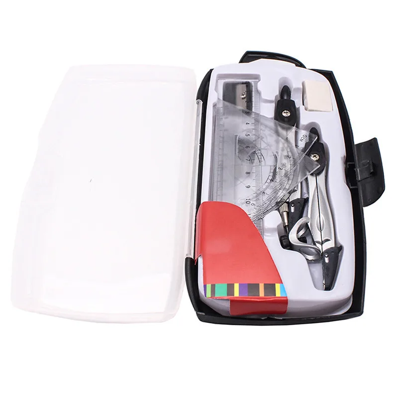 Geometry Protractor Drawing School Eraser Compasses Set Plastic + Metal Stationery Math Eraser Ruler For Students High Quality
Geometry Protractor Drawing School Eraser Compasses Set Plastic + Metal Stationery Math Eraser Ruler For Students High Quality