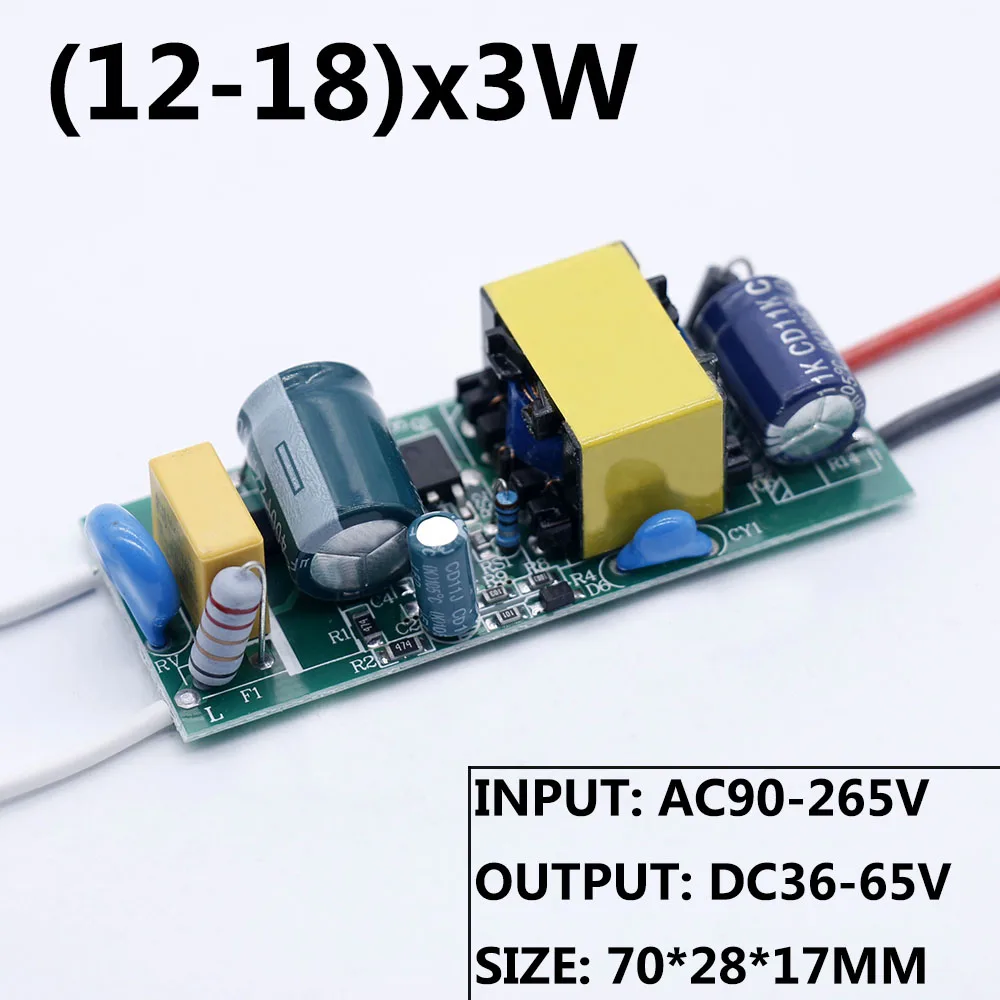 

Светодиодный драйвер 500mA 12-18x3w светодиодный Питание блок 600mA AC90-265V трансформаторы систем освещения для Светодиодный s