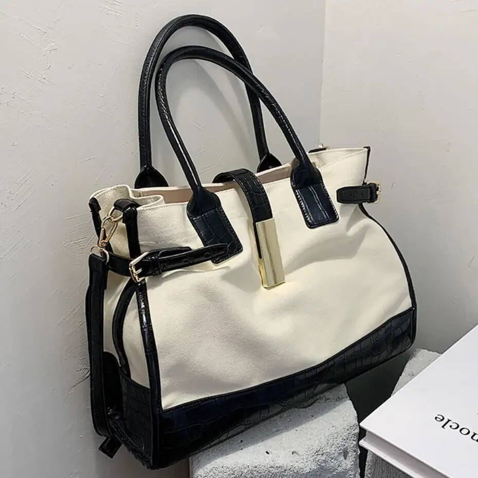 Elegant Female Large Tote bag 2020 Fashion New High quality Canvas Women's Designer Handbag High capacity Shoulder Messenger Ba
Elegant Female Large Tote bag 2020 Fashion New High quality Canvas Women's Designer Handbag High capacity Shoulder Messenger Ba