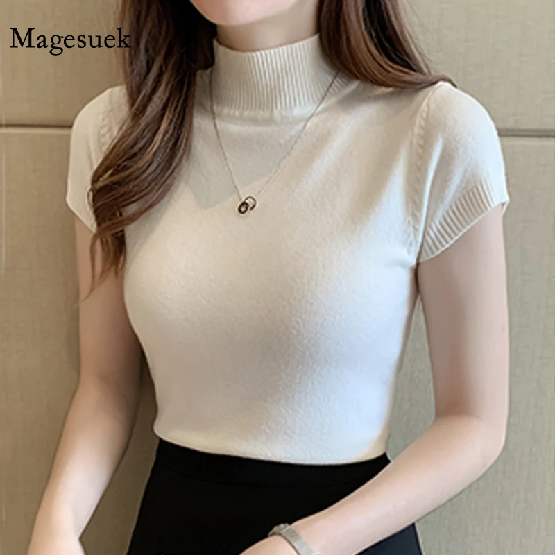 Korean Women 2021 Summer Solid Slim Casual Clothing Knitted Turtleneck Blouse Women Short Sleeve Top Blusa Mujer De Moda 8622 50
Korean Women 2021 Summer Solid Slim Casual Clothing Knitted Turtleneck Blouse Women Short Sleeve Top Blusa Mujer De Moda 8622 50