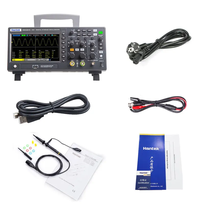 Hantek Digital Oscilloscope DSO2C10 2C15 2D10 2D15 2-Channel Oscilloscope 100Mhz/150Mhz Best Oscilloscope 1GSa/s Sampling Rate