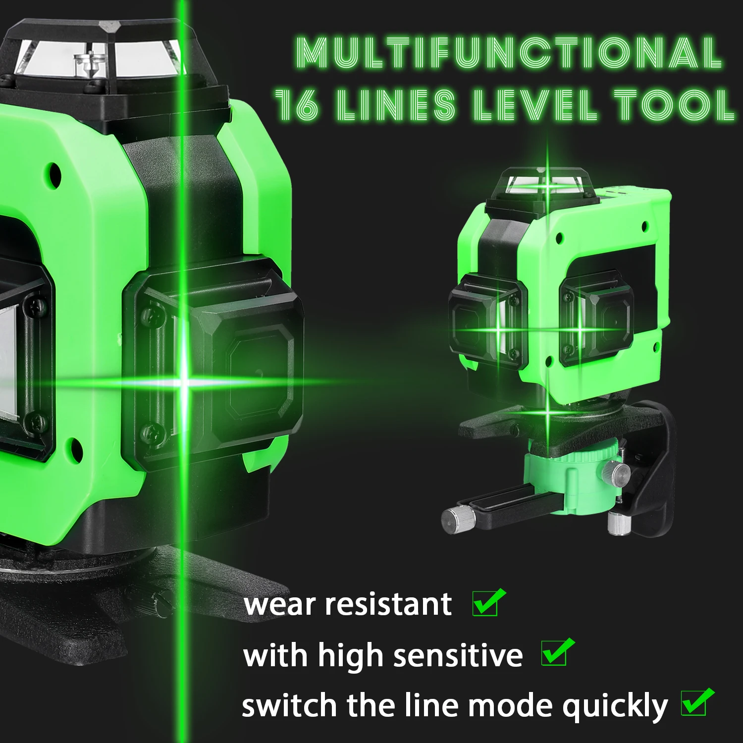 4D 16 Lines Laser Level Self-leveling Machine USB Rechargeable Lithium Battery Leveling Tool with Vertical Horizontal Tilt Lines 
4D 16 Lines Laser Level Self-leveling Machine USB Rechargeable Lithium Battery Leveling Tool with Vertical Horizontal Tilt Lines