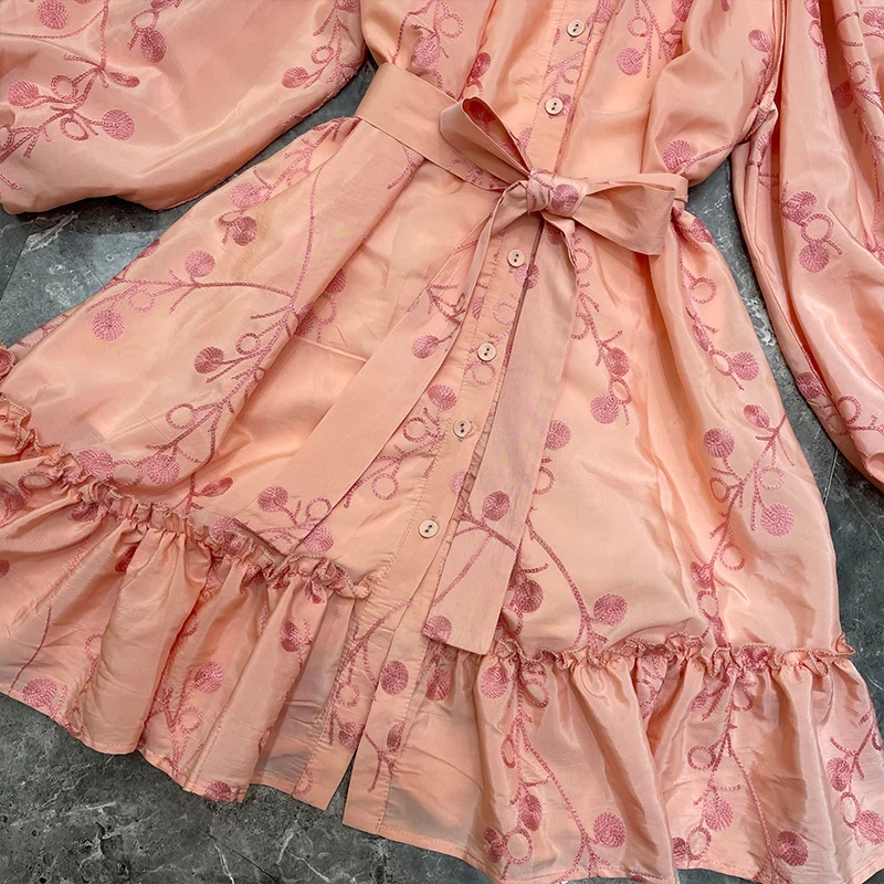 French Style Retro Elegant Long Sleeves Shirt Dress 2021 Spring Embroidered Lantern Sleeve Midi Dress High Waist Elegant Dress
French Style Retro Elegant Long Sleeves Shirt Dress 2021 Spring Embroidered Lantern Sleeve Midi Dress High Waist Elegant Dress