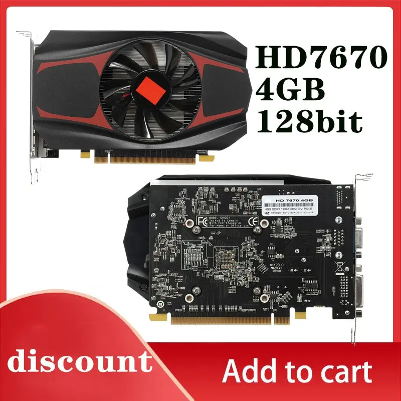 HD7670 4GB Graphics Card 128bit Independent HDMI Graphics Card Video Card Desktop Office Home PC Accessories
HD7670 4GB Graphics Card 128bit Independent HDMI Graphics Card Video Card Desktop Office Home PC Accessories