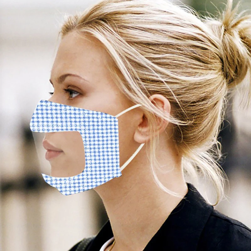 

Transparent Visual Mask Anti-fog Lattice Mask for Deaf -Mute Lip Language Mask Face Mouth Masks Anti-dust Anti-spitting