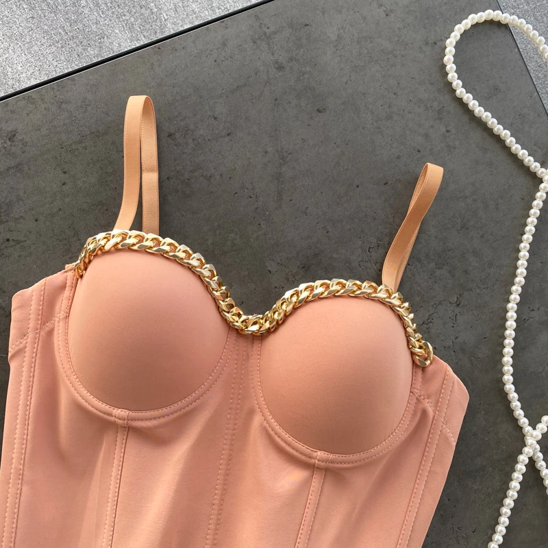 Camis for Women Tank Top with Built In Bra Golden Chain Sequins Woman Elastic Corset Spaghetti Strap Tops Dropshipping 
Camis for Women Tank Top with Built In Bra Golden Chain Sequins Woman Elastic Corset Spaghetti Strap Tops Dropshipping