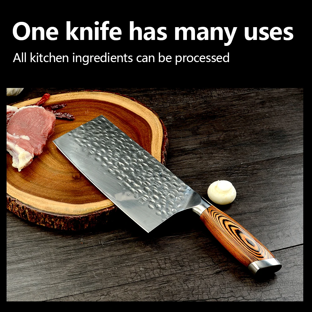 

XYJ 5Cr15 кухонный нож из нержавеющей стали с неприлипающим покрытием гироборд с колесами 8 дюймов китайский тесак ножей шеф-повара нарезки раз...