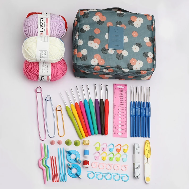 Crochet Hook Needle Set 8Pcs Blue Handle Crochet 9 Pcs Ergonomic Crochet Hooks for Knitting with a Sewing Bag
Crochet Hook Needle Set 8Pcs Blue Handle Crochet 9 Pcs Ergonomic Crochet Hooks for Knitting with a Sewing Bag