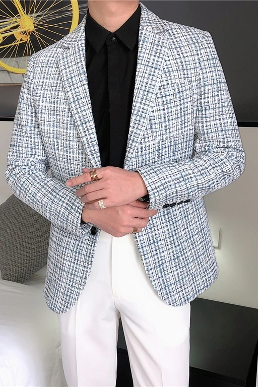 2020 Autumn Winter Suit Jacket Retro Men Blazers Woven Plaid Slim Fit Casual Dress Coat Wedding Business Blazer Masculine
2020 Autumn Winter Suit Jacket Retro Men Blazers Woven Plaid Slim Fit Casual Dress Coat Wedding Business Blazer Masculine