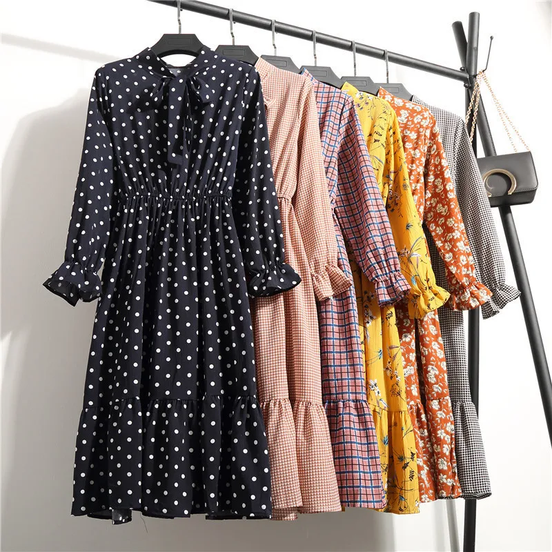 Korean Print Shirt Dress Vestidos Office Polka Dot Vintage Autumn Dresses Women Spring 2020 Midi Floral Long Sleeve Dress Female
Korean Print Shirt Dress Vestidos Office Polka Dot Vintage Autumn Dresses Women Spring 2020 Midi Floral Long Sleeve Dress Female