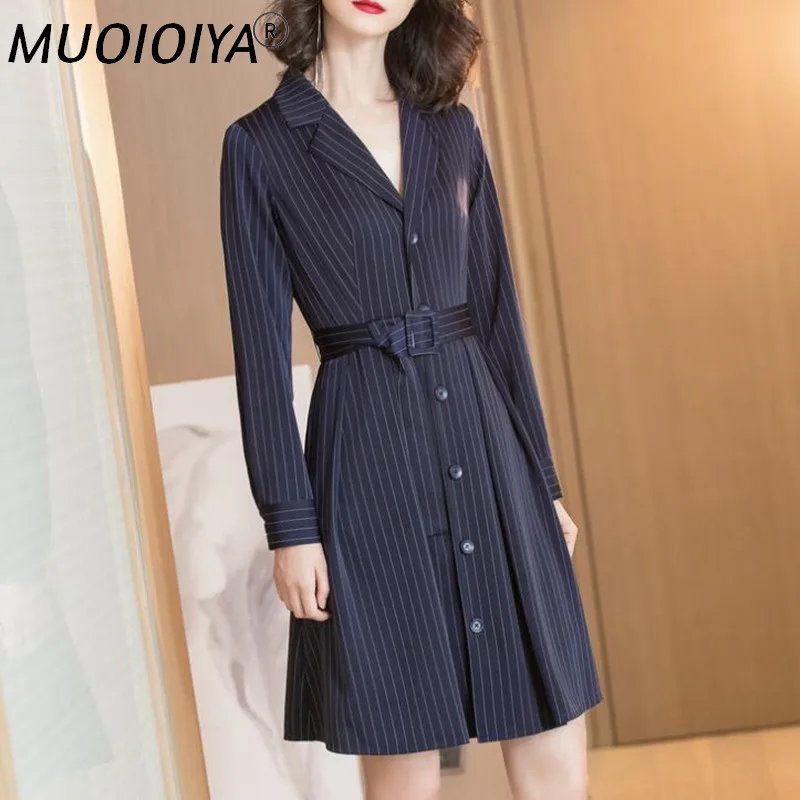 New Elegant Spring Autumn Blazer Dress Women Striped Long Sleeve Office Ladies Work Knee Length Midi Dresses Female With Belt
New Elegant Spring Autumn Blazer Dress Women Striped Long Sleeve Office Ladies Work Knee Length Midi Dresses Female With Belt