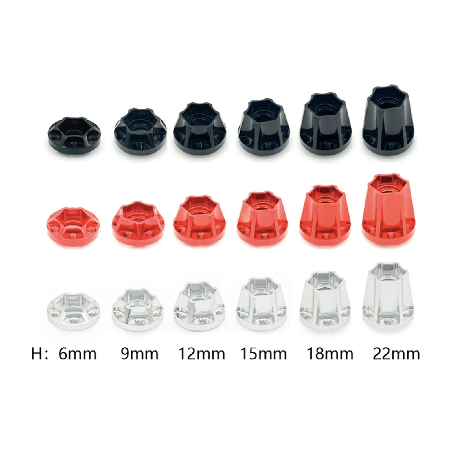 1.9/2.2 Inch Wheel Hub Coupler Aluminum Alloy 6/9/12/15/18/22mm Wheels Extension Adapter for SCX10 VP RC Crawler Car
1.9/2.2 Inch Wheel Hub Coupler Aluminum Alloy 6/9/12/15/18/22mm Wheels Extension Adapter for SCX10 VP RC Crawler Car