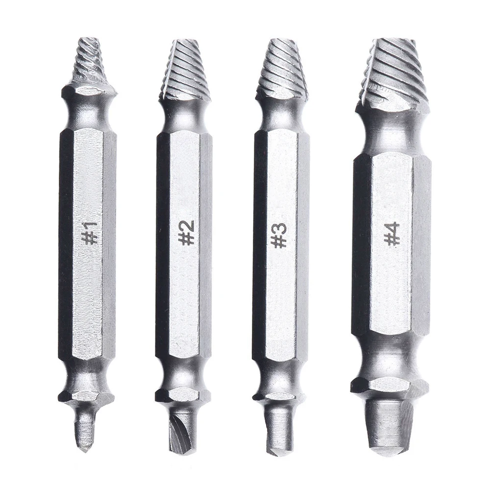 4Pcs Damaged Screw Extractor Set Easily Remove Stripped or Damaged Screws Double Ended Stripped Removers Hand Tool Sets
4Pcs Damaged Screw Extractor Set Easily Remove Stripped or Damaged Screws Double Ended Stripped Removers Hand Tool Sets