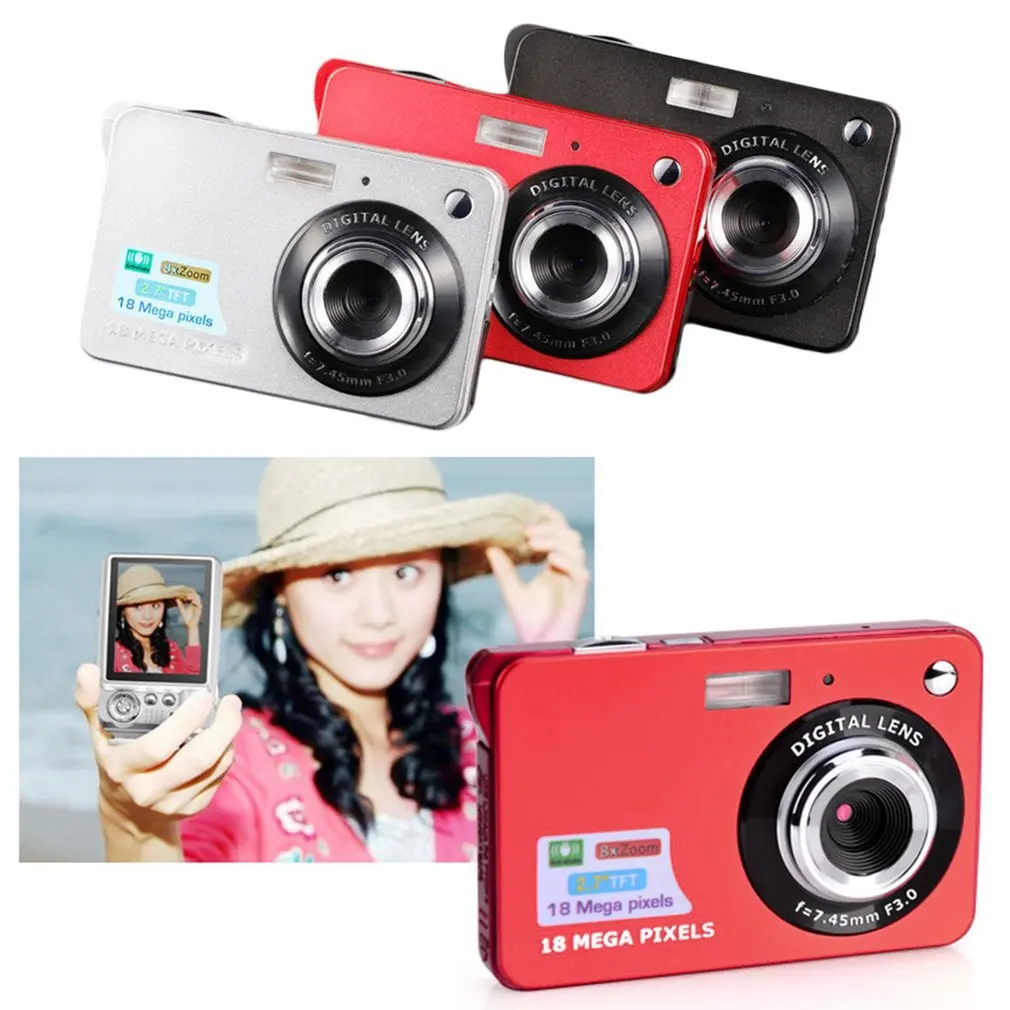 2.7 Inch TFT LCD Display 18MP 720P 8x Zoom HD Digital Camera Anti-Shake Camcorder Video CMOS Micro Camera Children Gift
2.7 Inch TFT LCD Display 18MP 720P 8x Zoom HD Digital Camera Anti-Shake Camcorder Video CMOS Micro Camera Children Gift