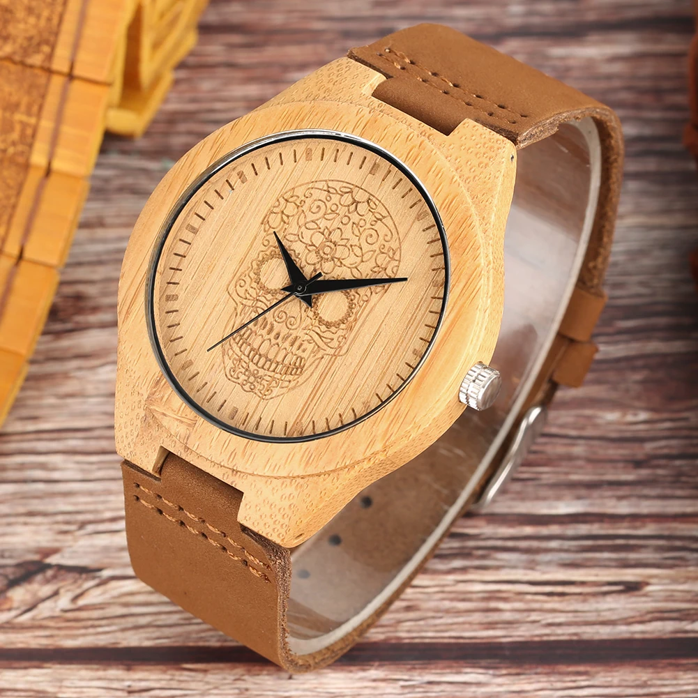 Creative Watches Men Quartz Clock Leather Band Skull Dial Wrist Watch Wooden Brown Dial Modern Male Watches Birthday Gifts
Creative Watches Men Quartz Clock Leather Band Skull Dial Wrist Watch Wooden Brown Dial Modern Male Watches Birthday Gifts