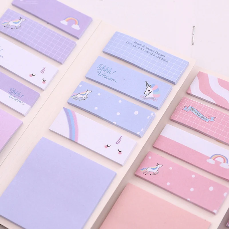

Cute Unicorn N Times Memo Pad Sticky Notes Cartoon Bookmark Stationery Label Stickers School Supplie Notepad escolar