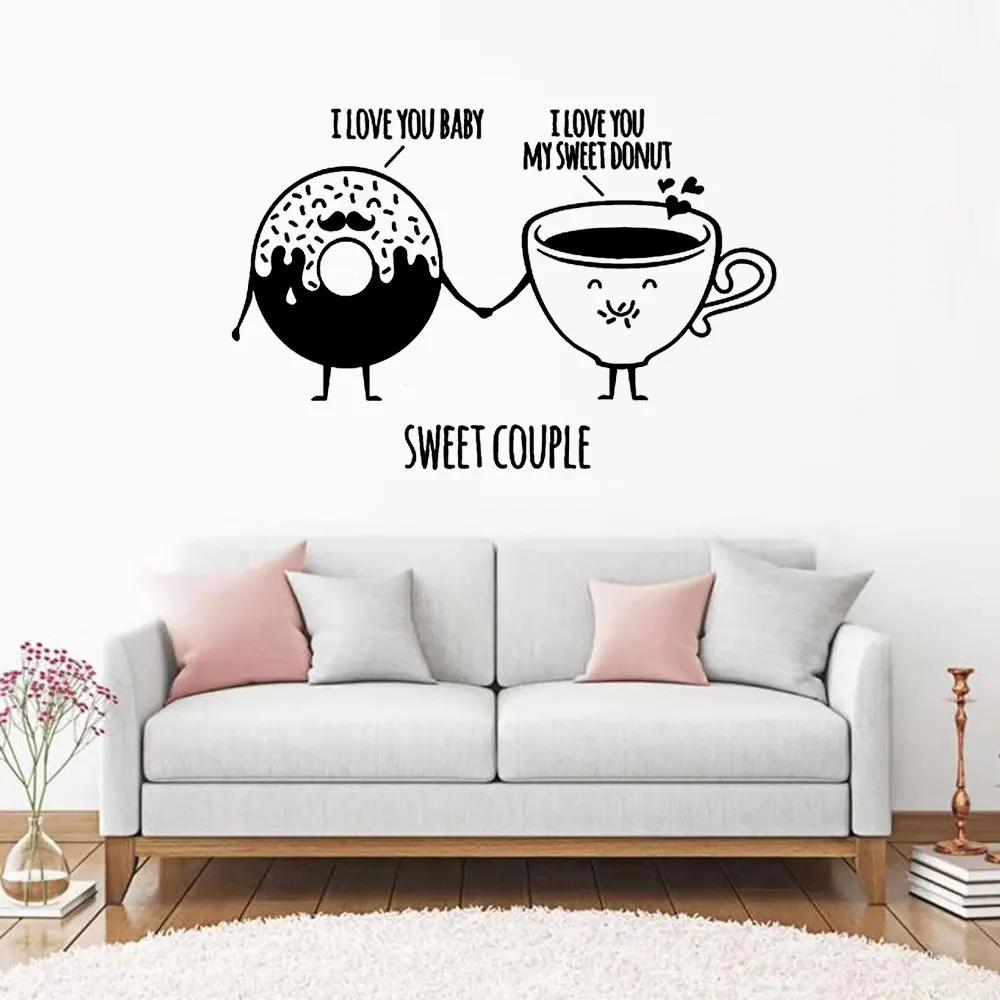 Confectionery Shop Food Wall Decals Donut Cup Sweet Couple Wall Sticker Quotes Vinyl for Restaurant Kitchen Decoration DW8474
Confectionery Shop Food Wall Decals Donut Cup Sweet Couple Wall Sticker Quotes Vinyl for Restaurant Kitchen Decoration DW8474