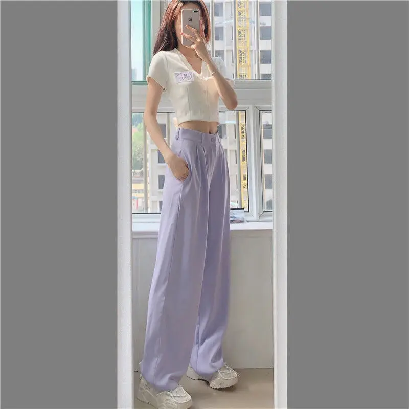 Брюки женские прямые с завышенной талией, на молнии, с карманами 
Брюки женские прямые с завышенной талией, на молнии, с карманами