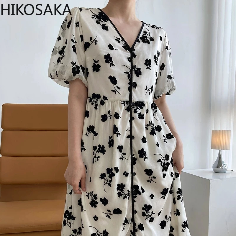 Sweet Lantern Sleeve Organza Fairy Dress V Neck Single Breasted A Line Midi Dresses 2021 Summer Flocking Floral Print Vestidos
Sweet Lantern Sleeve Organza Fairy Dress V Neck Single Breasted A Line Midi Dresses 2021 Summer Flocking Floral Print Vestidos